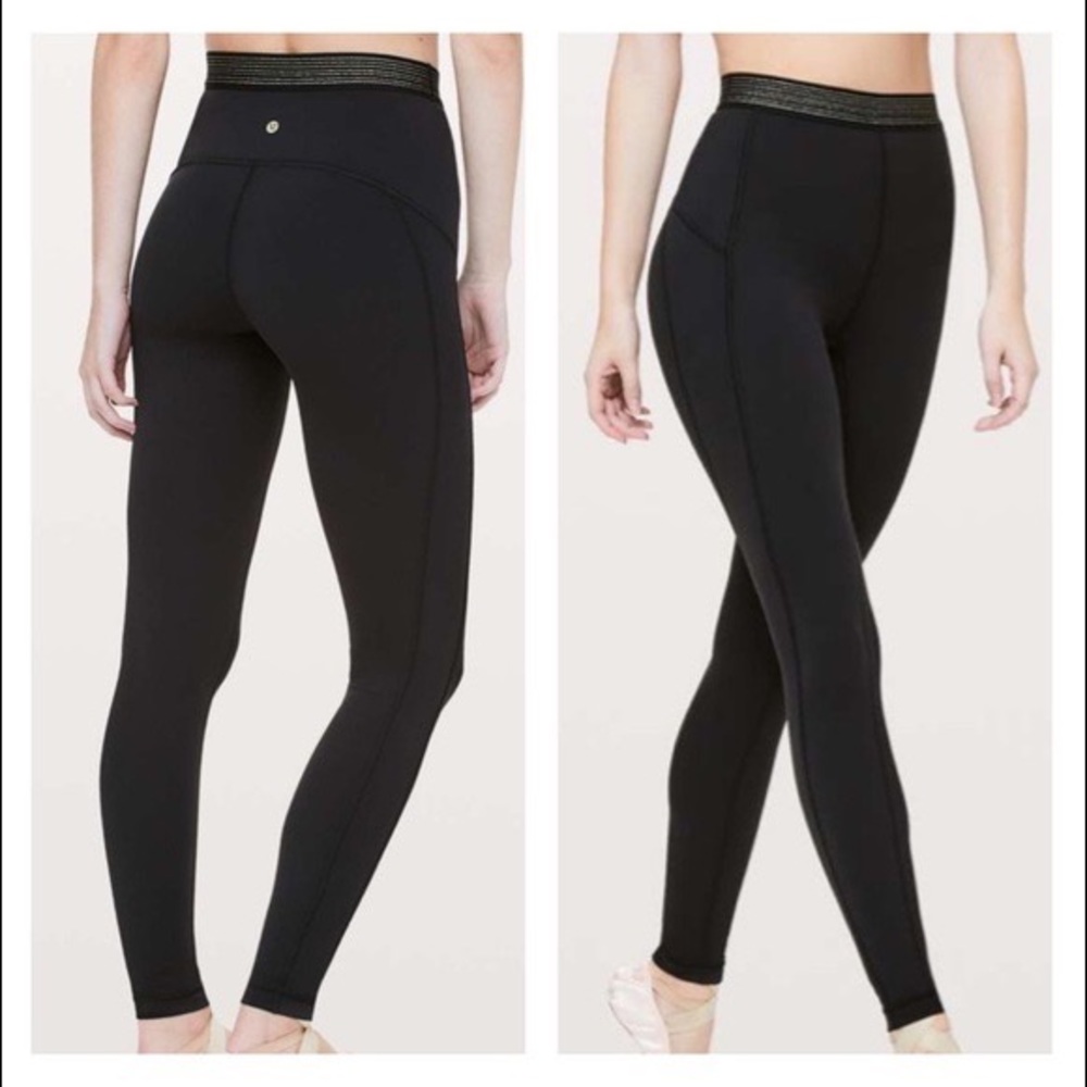 Principal Dancer Lululemon Legging Black W/ Gold Band